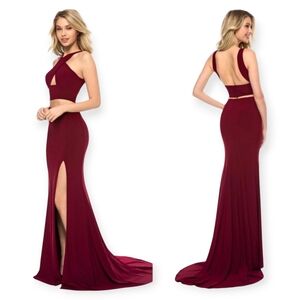 Sherri Hill Wine Red Two Piece Formal Dress Size 10